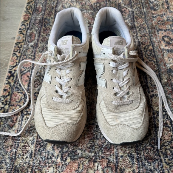 New Balance Classic 574 Sneakers- Nimbus Cloud and White - Picture 2 of 8